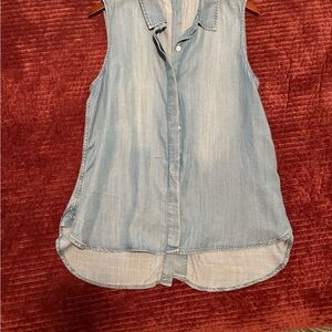 Sleeveless Light Blue Denim Top